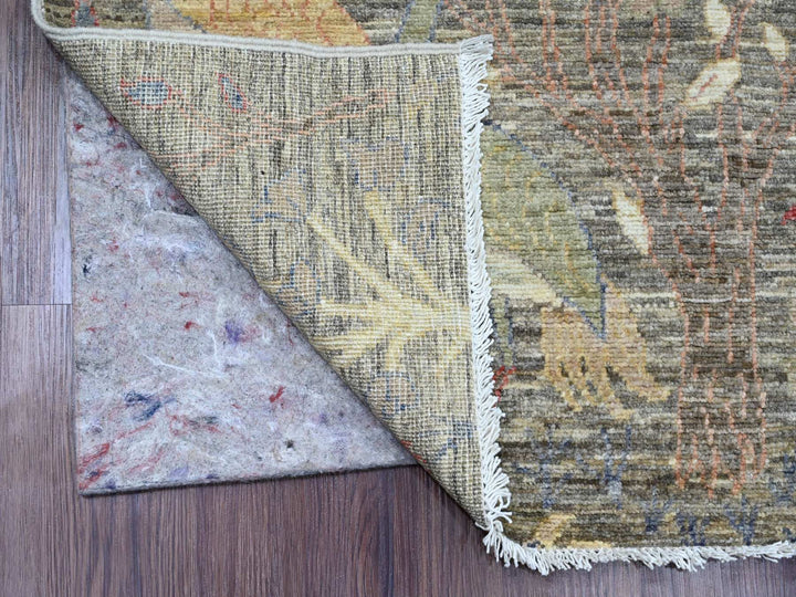 2'6" x 6'2" New Hand Knotted Grey Wool Runner Oriental Rug - MOA10220108