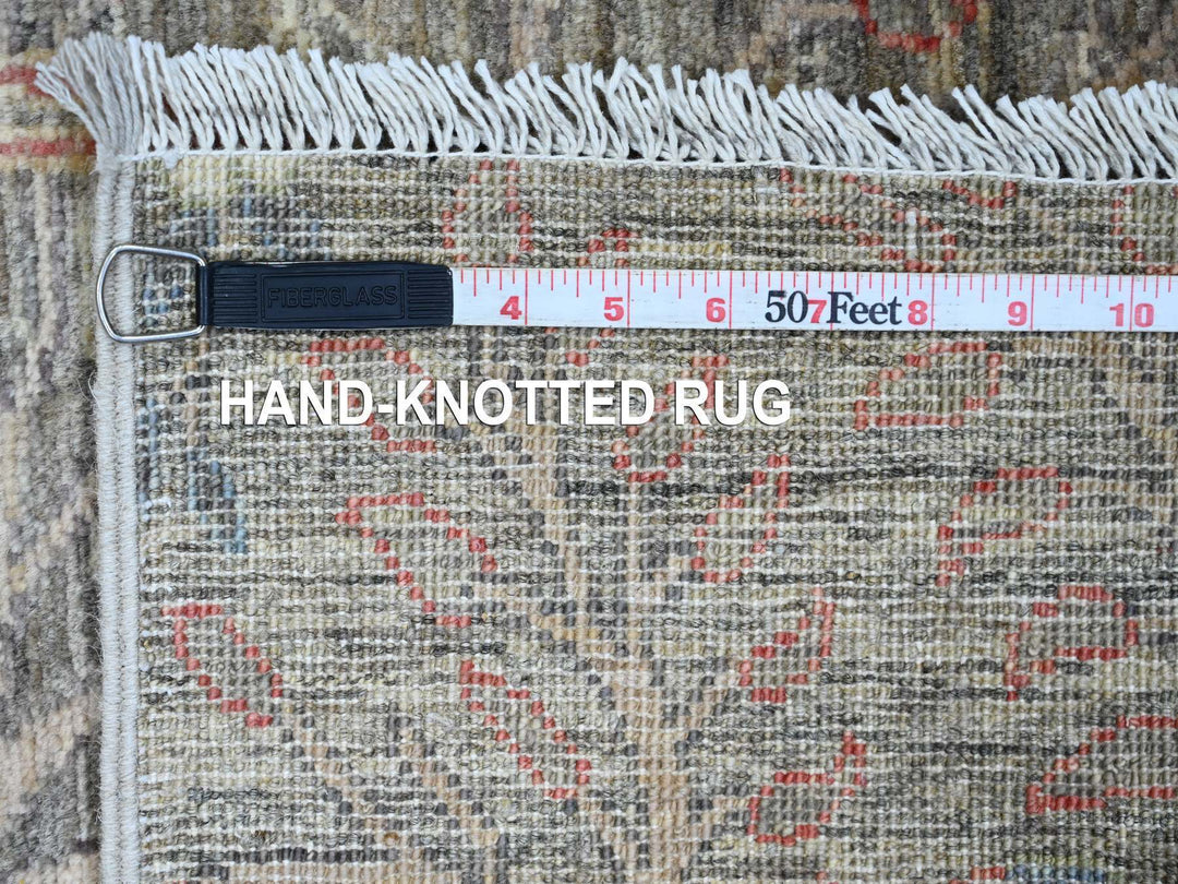 2'6" x 6'2" New Hand Knotted Grey Wool Runner Oriental Rug - MOA10220108