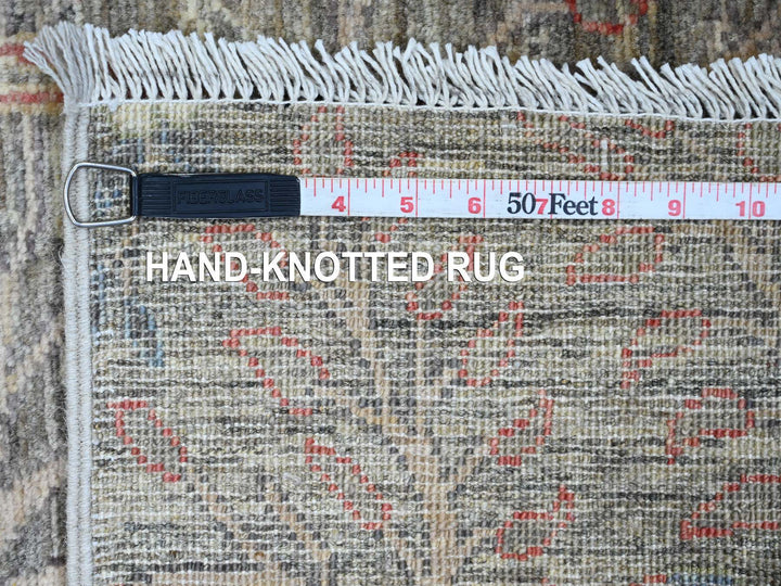 2'6" x 6'2" New Hand Knotted Grey Wool Runner Oriental Rug - MOA10220108