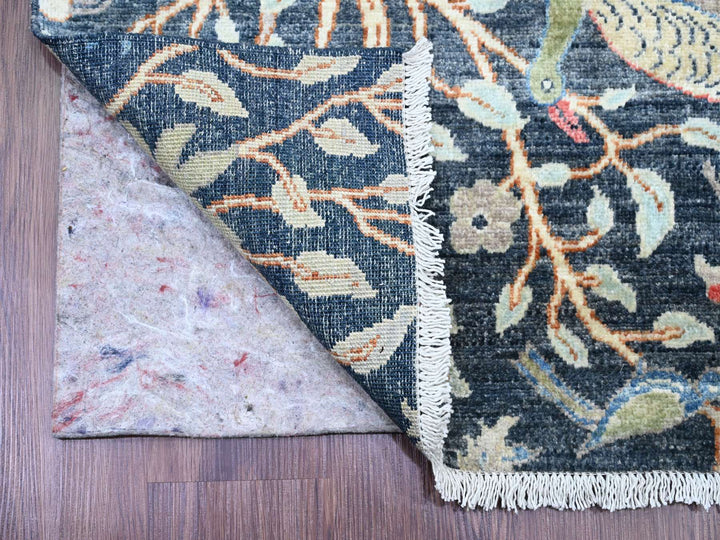 2'6" x 19'3" New Hand Knotted Blue Wool Runner Oriental Rug - MOA10220109