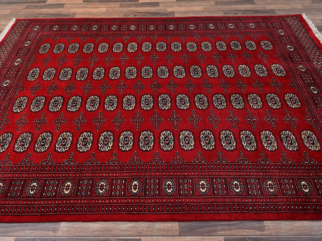 5'11" x 9'0" New Hand Knotted Red Wool Rectangle Oriental Rug - MOA1022010