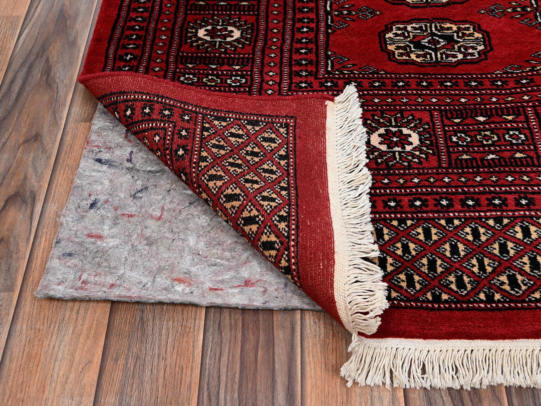 5'11" x 9'0" New Hand Knotted Red Wool Rectangle Oriental Rug - MOA1022010