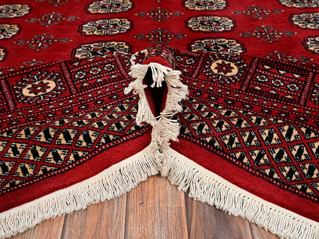 5'11" x 9'0" New Hand Knotted Red Wool Rectangle Oriental Rug - MOA1022010