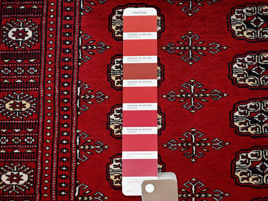 5'11" x 9'0" New Hand Knotted Red Wool Rectangle Oriental Rug - MOA1022010