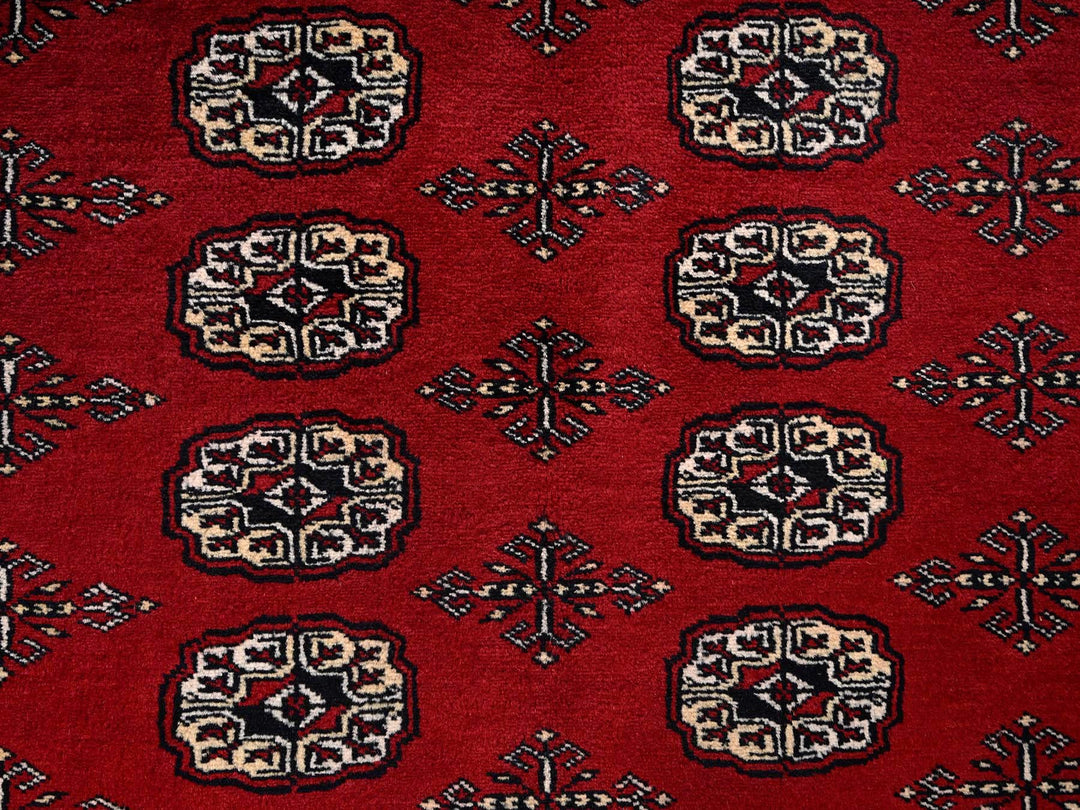 5'11" x 9'0" New Hand Knotted Red Wool Rectangle Oriental Rug - MOA1022010