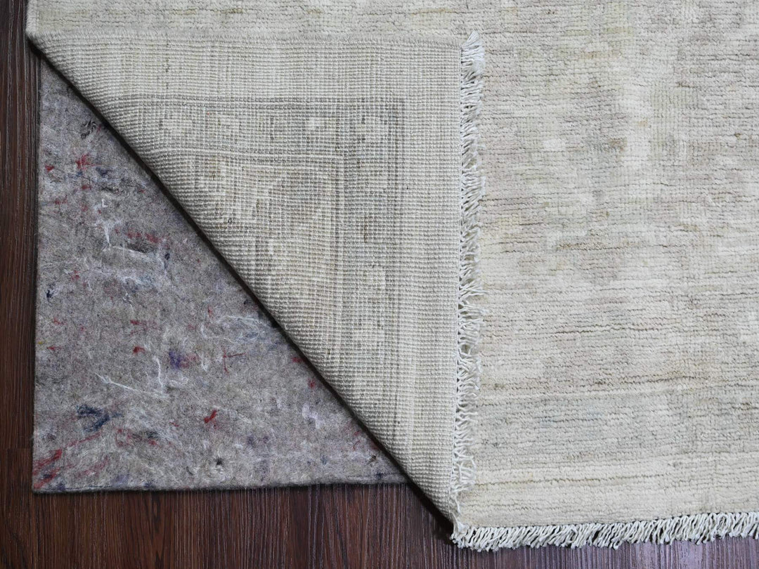 11'5" x 15'1" New Hand Knotted Ivory Wool Rectangle Oriental Rug - MOA10220114