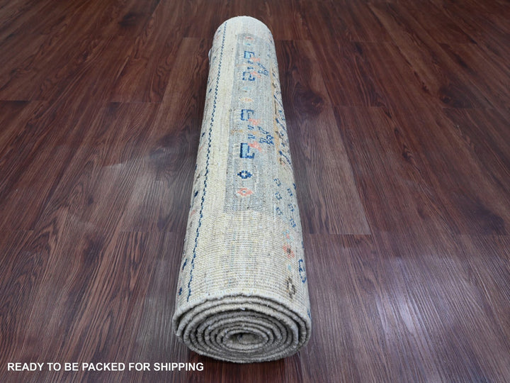 2'10" x 9'6" New Hand Knotted Brown Wool Runner Oriental Rug - MOA10220115