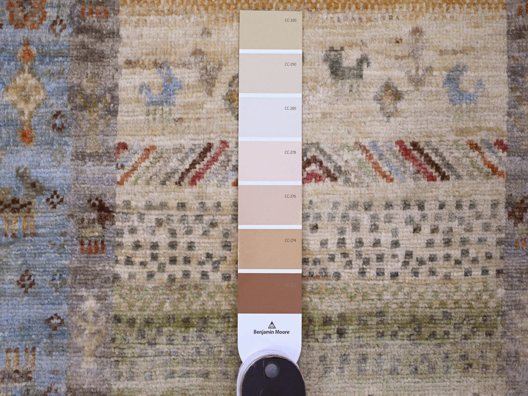 2'5" x 9'9" New Hand Knotted Green Wool Runner Oriental Rug - MOA10220116