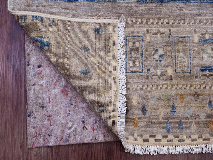 2'8" x 19'1" New Hand Knotted Blue Wool Runner Oriental Rug - MOA10220118
