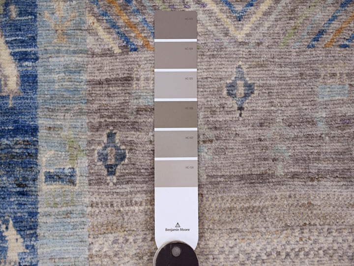 2'8" x 19'1" New Hand Knotted Blue Wool Runner Oriental Rug - MOA10220118