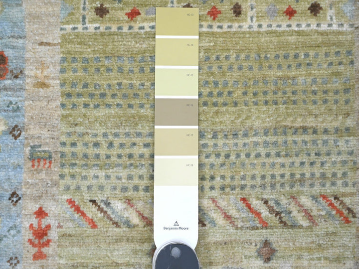 2'9" x 5'10" New Hand Knotted Green Wool Runner Oriental Rug - MOA10220119