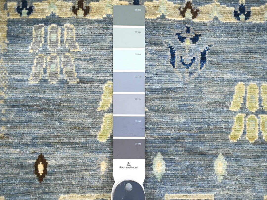 2'8" x 7'7" New Hand Knotted Grey Wool Runner Oriental Rug - MOA10220120