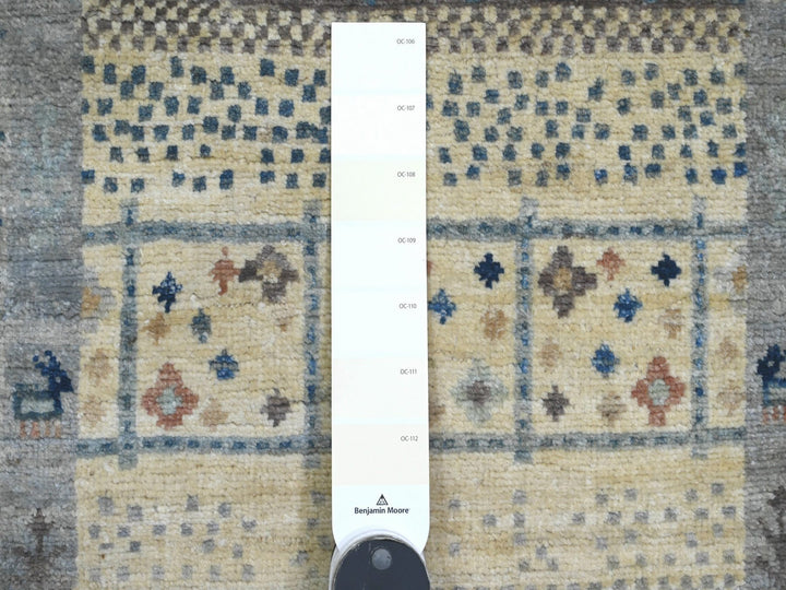 2'7" x 10'3" New Hand Knotted Ivory Wool Runner Oriental Rug - MOA10220123