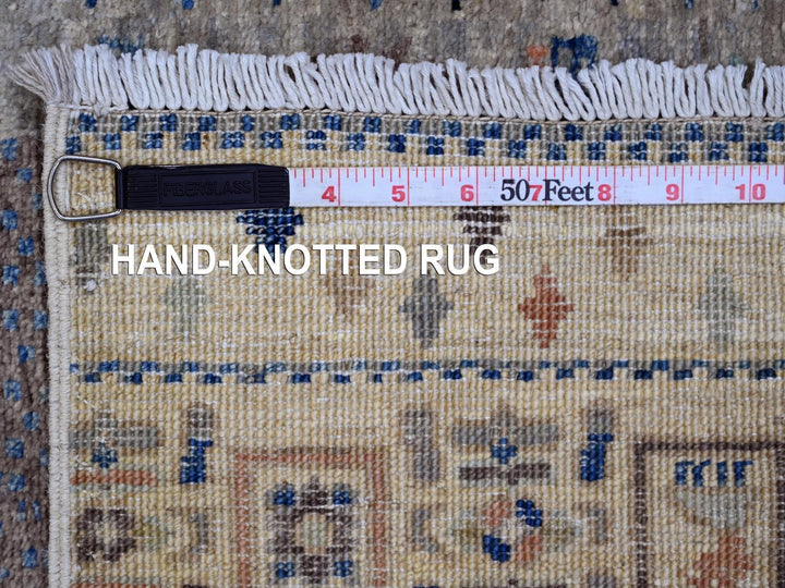 2'7" x 10'3" New Hand Knotted Ivory Wool Runner Oriental Rug - MOA10220123