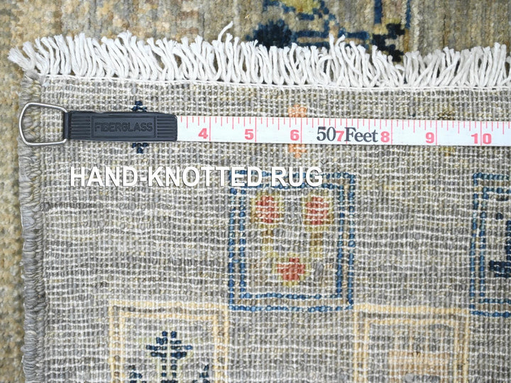2'8" x 7'7" New Hand Knotted Grey Wool Runner Oriental Rug - MOA10220124
