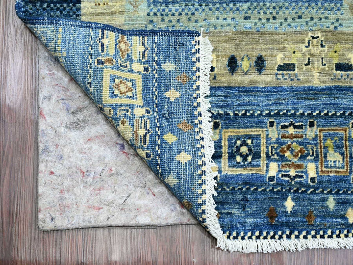2'6" x 9'8" New Hand Knotted Blue Wool Runner Oriental Rug - MOA10220125