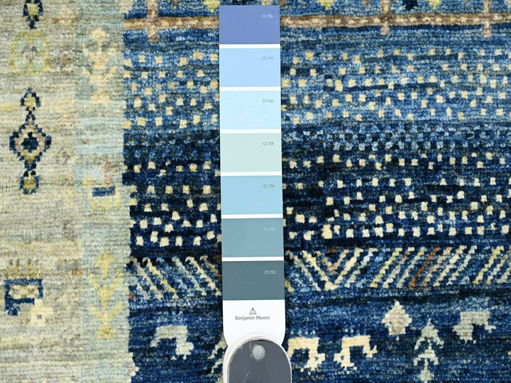2'6" x 9'8" New Hand Knotted Blue Wool Runner Oriental Rug - MOA10220125