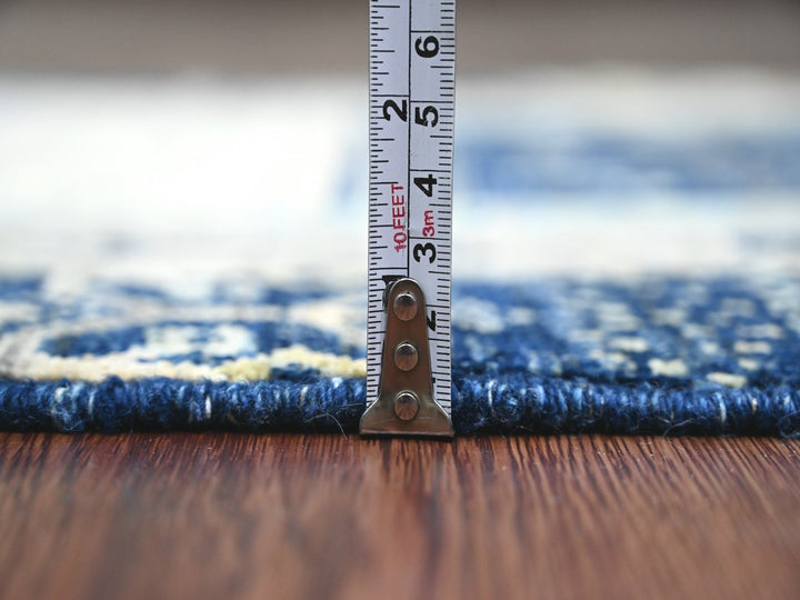 2'6" x 9'8" New Hand Knotted Blue Wool Runner Oriental Rug - MOA10220125
