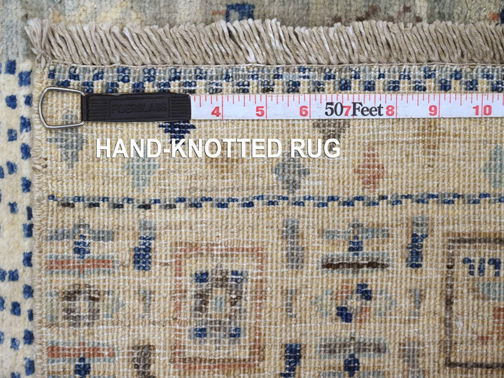 2'10" x 9'7" New Hand Knotted Ivory Wool Runner Oriental Rug - MOA10220126