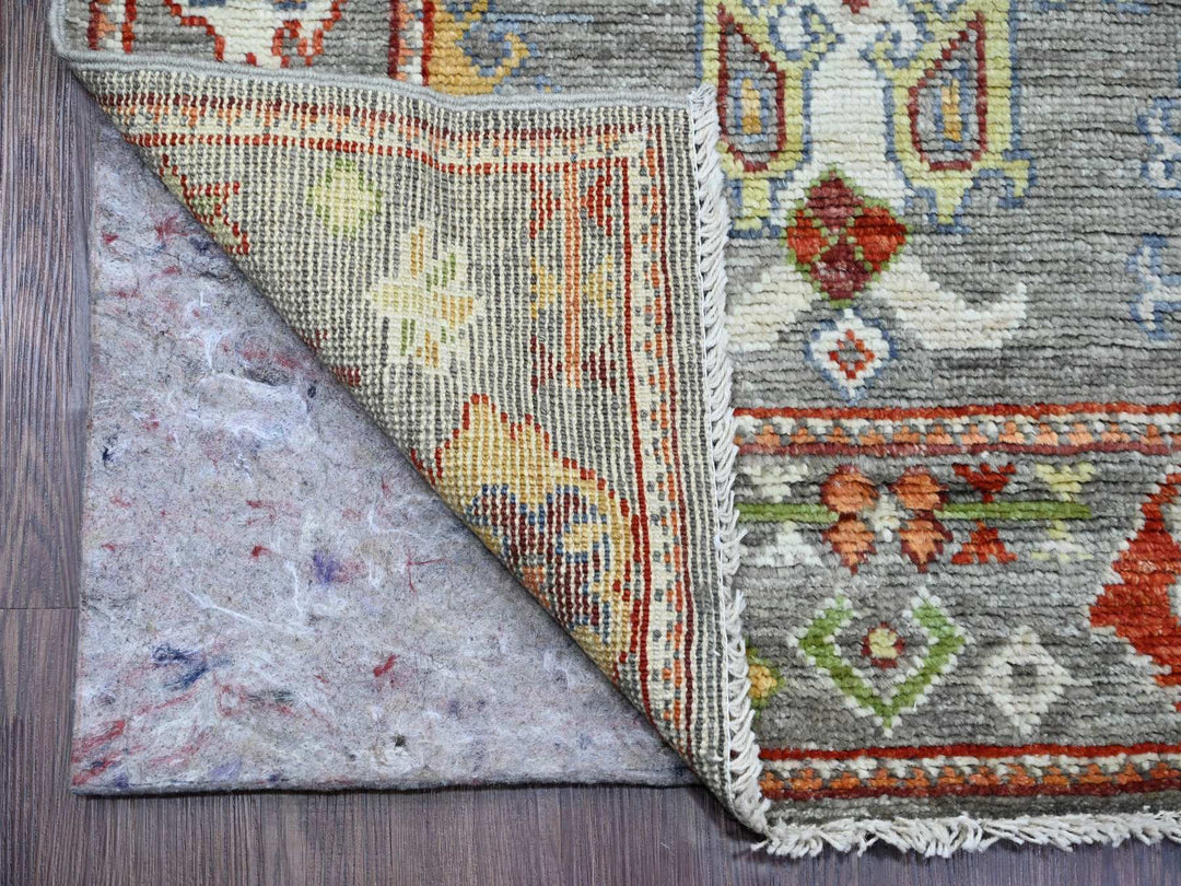 2'9" x 9'6" New Hand Knotted Grey Wool Runner Oriental Rug - MOA10220128
