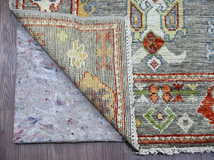 2'9" x 9'6" New Hand Knotted Grey Wool Runner Oriental Rug - MOA10220128