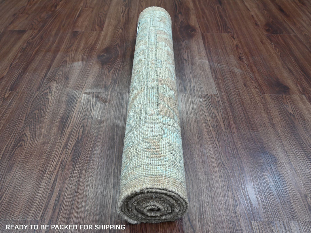 2'9" x 9'6" New Hand Knotted Brown Wool Runner Oriental Rug - MOA10220129