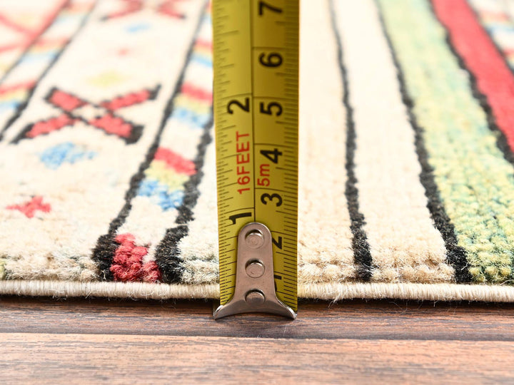 2'10" x 13'0" New Hand Knotted Ivory Wool Runner Oriental Rug - MOA1022012