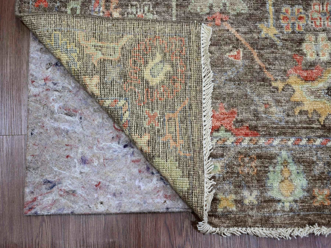 2'11" x 5'10" New Hand Knotted Brown Wool Rectangle Oriental Rug - MOA10220138