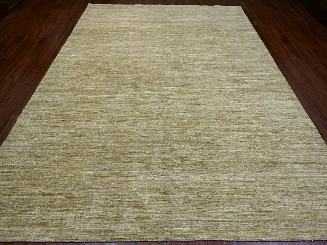 8'9" x 11'7" New Hand Knotted Brown Wool Rectangle Oriental Rug - MOA10220139