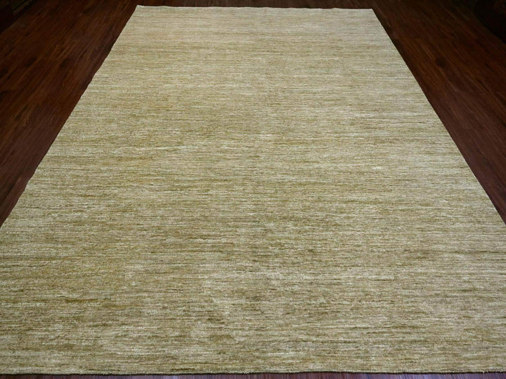 8'9" x 11'7" New Hand Knotted Brown Wool Rectangle Oriental Rug - MOA10220139