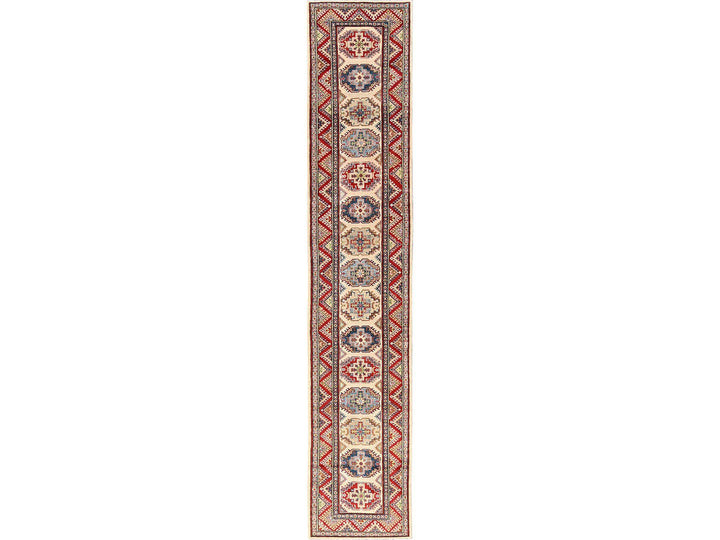 2'9" x 15'5" New Hand Knotted Ivory Wool Runner Oriental Rug - MOA1022013