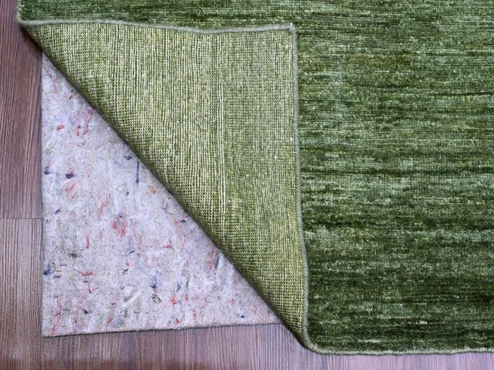 8'8" x 11'6" New Hand Knotted Green Wool Rectangle Oriental Rug - MOA10220140