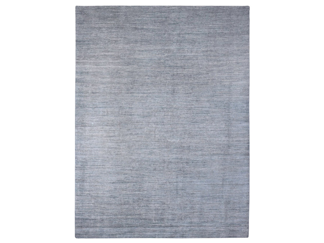 8'6" x 11'5" New Hand Knotted Grey Wool Rectangle Oriental Rug - MOA10220141