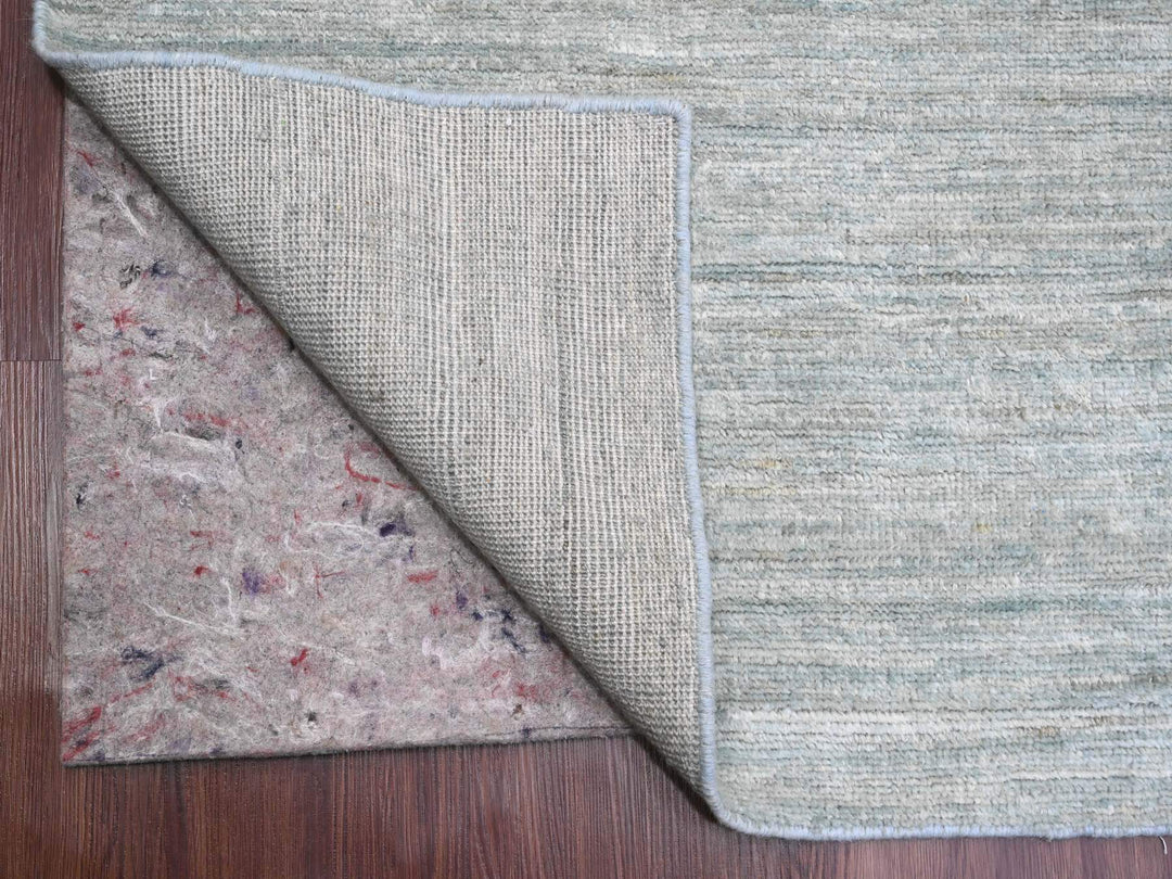 8'6" x 11'5" New Hand Knotted Grey Wool Rectangle Oriental Rug - MOA10220141