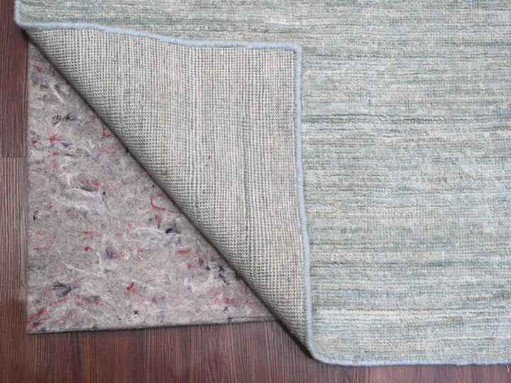 8'6" x 11'5" New Hand Knotted Grey Wool Rectangle Oriental Rug - MOA10220141