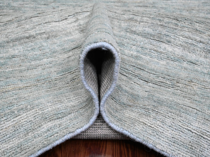 8'6" x 11'5" New Hand Knotted Grey Wool Rectangle Oriental Rug - MOA10220141