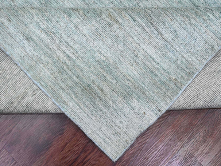 8'6" x 11'5" New Hand Knotted Grey Wool Rectangle Oriental Rug - MOA10220141