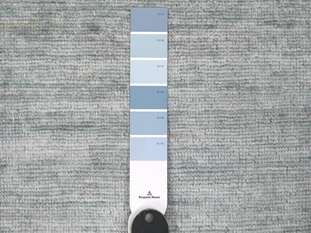 8'6" x 11'5" New Hand Knotted Grey Wool Rectangle Oriental Rug - MOA10220141
