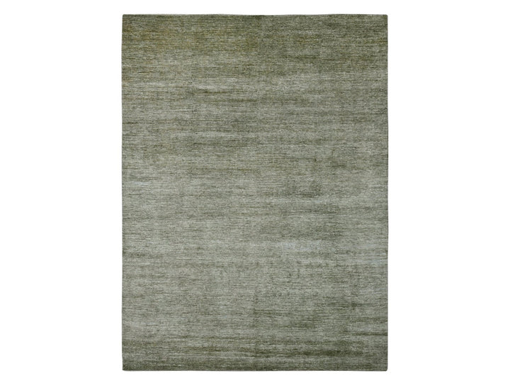 8'5" x 11'5" New Hand Knotted Green Wool Rectangle Oriental Rug - MOA10220142