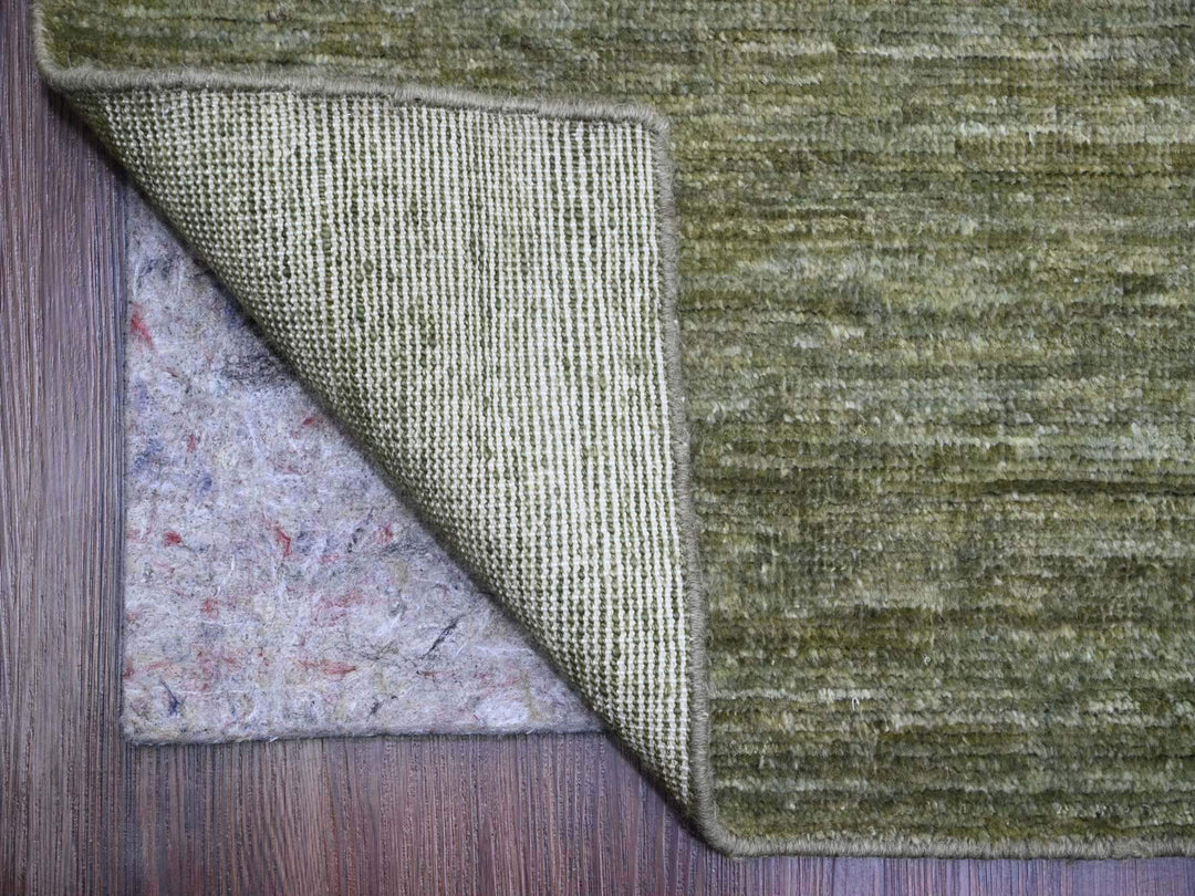 8'5" x 11'5" New Hand Knotted Green Wool Rectangle Oriental Rug - MOA10220142