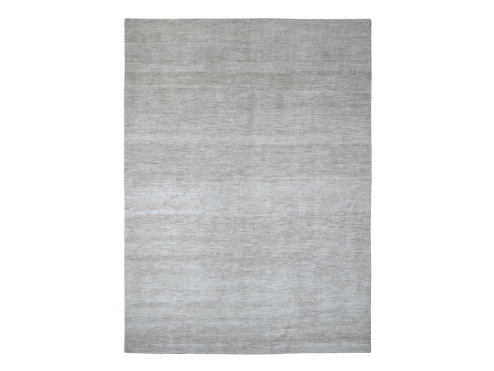 8'7" x 11'9" New Hand Knotted Grey Wool Rectangle Oriental Rug - MOA10220143