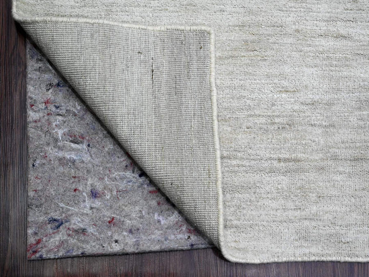 8'7" x 11'9" New Hand Knotted Grey Wool Rectangle Oriental Rug - MOA10220143