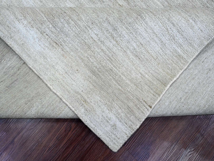 8'7" x 11'9" New Hand Knotted Grey Wool Rectangle Oriental Rug - MOA10220143
