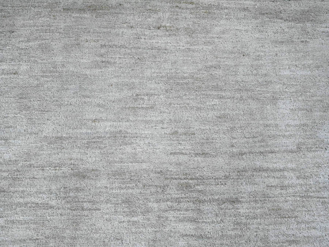 8'7" x 11'9" New Hand Knotted Grey Wool Rectangle Oriental Rug - MOA10220143