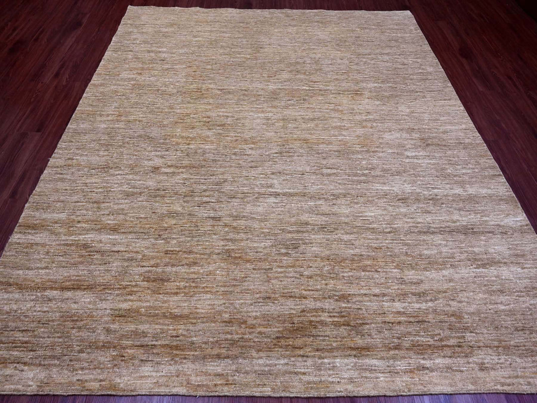 7'11" x 9'0" New Hand Knotted Brown Wool Square Oriental Rug - MOA10220144