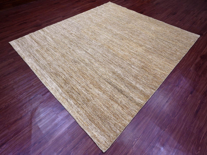 7'11" x 9'0" New Hand Knotted Brown Wool Square Oriental Rug - MOA10220144