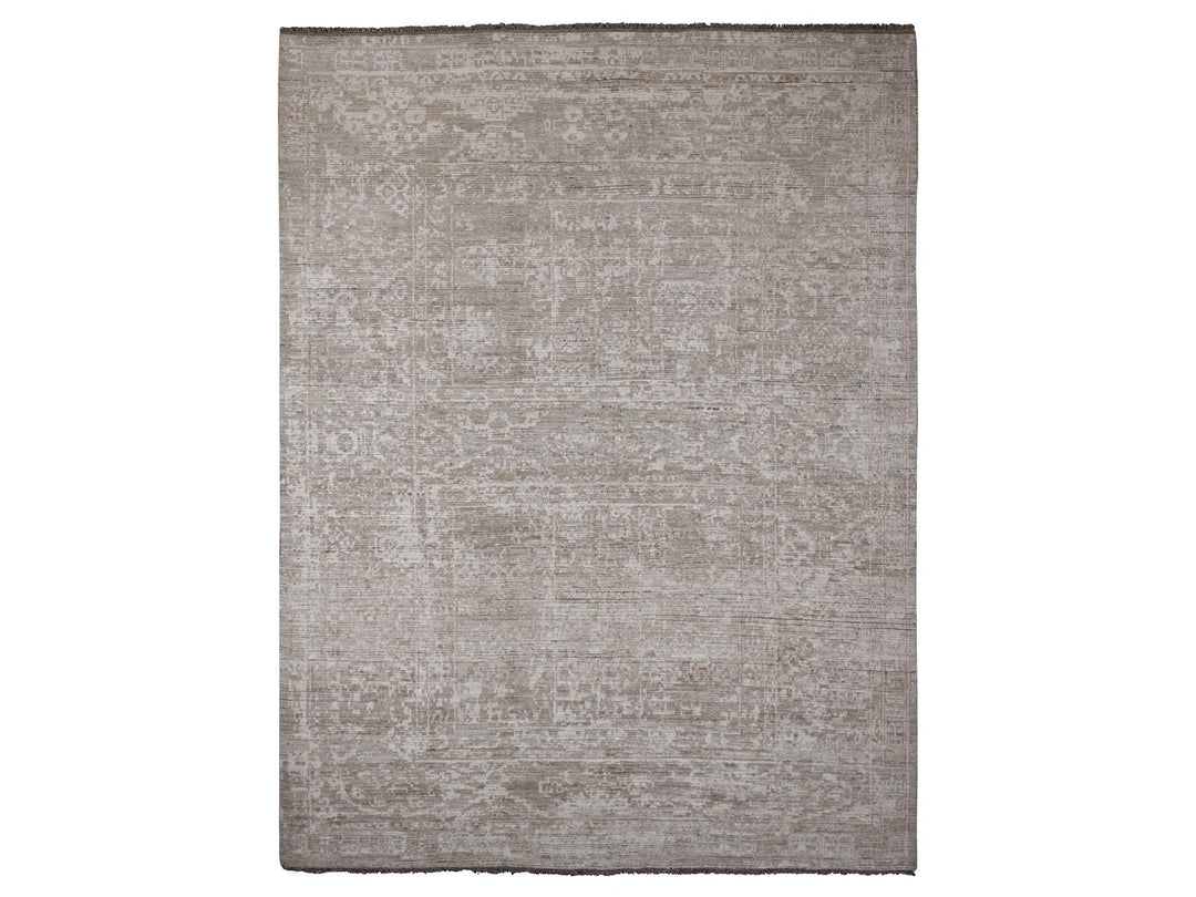 9'0" x 12'0" New Hand Knotted Brown Wool Rectangle Oriental Rug - MOA10220145