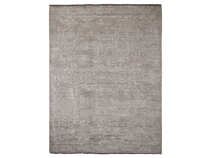 9'0" x 12'0" New Hand Knotted Brown Wool Rectangle Oriental Rug - MOA10220145