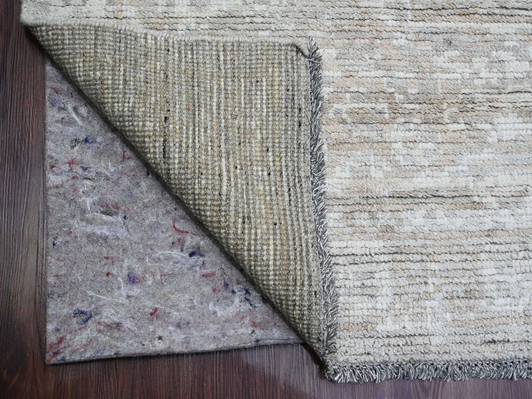 9'0" x 12'0" New Hand Knotted Brown Wool Rectangle Oriental Rug - MOA10220145