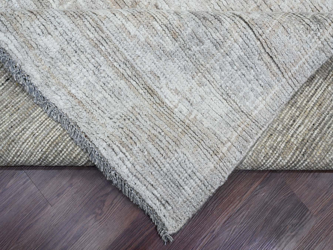 9'0" x 12'0" New Hand Knotted Brown Wool Rectangle Oriental Rug - MOA10220145